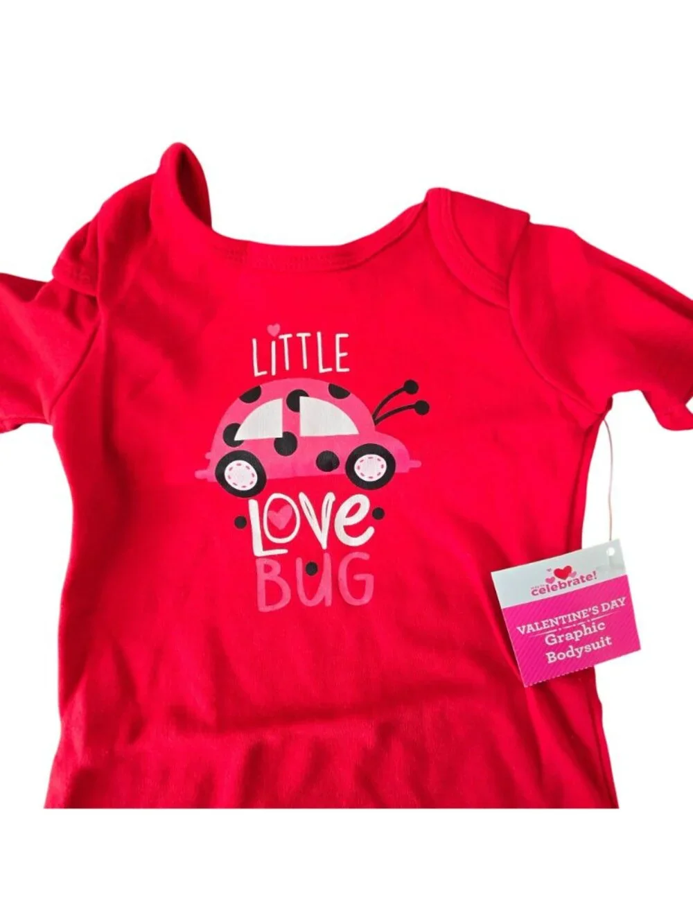 Little Love Bug Valentines Day Baby Bodysuit Red 18M One Piece LH4348